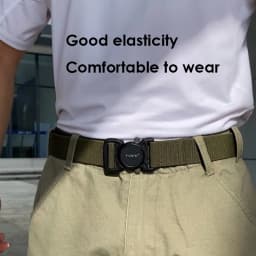 VATLTY New Men's Tactical Type Elastic Belt Zinc Alloy Quick Release Buckle Casual Belt Tight Nylon Overalls Waistband Male