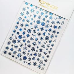Sliver Bronzing 3D Christmas Nail Art Decoration Sticker Sparkly White Colorful Glitter Geometry Snowflake Winter Slider Foil