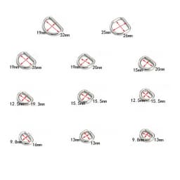 10pcs Metal D Ring Adjustable Half Rings Clasp Buckle for Belt Bags Backpacks Straps Shoes Cat Dog Collar DIY Bag Accessories
