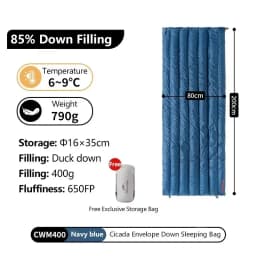Naturehike CWM400 Sleeping Bag Waterproof Duck Down Sleeping Bag CW280 Ultralight Backpacking Sleeping Bag Camping Sleeping Bags