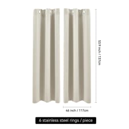 【Lifeideas】Solid Colour Grommet Top Polyester 100% Blackout Curtains Pair Home Decoration Windows Doors
