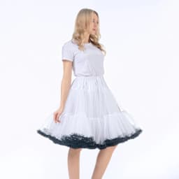 Skirt Length 55cm Women Tutu Skirt Solid Fluffy Tulle Princess Ball Gown Pettiskirt Ladys Ballet Party Performance Dress PP008