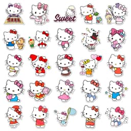 50PCS Sanrio Cartoon Sticker Hello Kitty Children's Diary Bonus Gift Diary Booklet Gift for Kid Toy