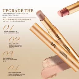 Three-Color Eyeshadow Stick, Shimmering Highlighter Eyeshadow Stick, Waterproof and Long-Lasting Pearlescent Metallic Eyeshadow