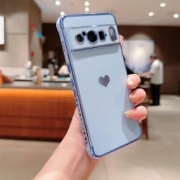For Pixel 8 Pro 9 Fashion Love Heart Plating Case for Google Pixel 7A Pixel 8 9 Pro ProXL Shockproof Soft Lens Protection Cover