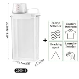 1100/1800/2300Ml Airtight Laundry Detergent Powder Storage Box Empty for Powder Softener Bleach Storage Container with Labels