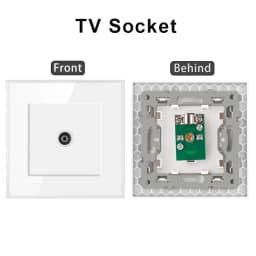 Cat6 rj45 wall socket network socket with TV wall data double socket telephone crystal glass panel rj45 network socket computer