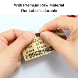 Brushed Gold Thermal Transfer Label PET Barcode Adhesive Sticker Waterproof Tear-proof PET Gold Sticker Label(Not Thermal Paper)