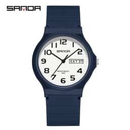 SANDA 9072 Students Watches New Design Soft TPU Strap Water Resistant Quartz Movement Outdoor Sports Analog Wrist Watch