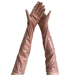 Women Long Patent Leather Coated Pole Dance Performance Gloves Halloween Cosplay Costume Accessories Nightclub Sexy Tight Glove