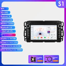 Hizpo 2Din Android 14 Car Multimedia Player Radio for GMC Chevrolet Chevy Yukon Tahoe Suburban Sierra Acadia Automotivo GPS Navi