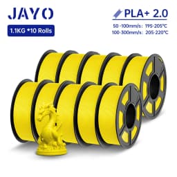 JAYO 3D Filament PLA + 2.0 10 Rolls Upgrade PLA plus 3D Printer Filament Neatly 3D Printing Material For FDM Multicolor