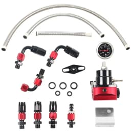 Adjustable FPR AN6 Fitting EFI Fuel Pressure Regulator For 7MGTE MKIII with Hose Line Fittings Oil 100psi Gauge Universal