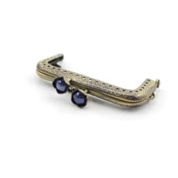 10pcs 8.5cm Lotus Head Beads Bronze Flat Edges Square Metal Purse Frame Handle for Clutch Bag Accessories Making Kiss Clasp