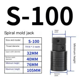 Cylindrical Screw Jack Cone Shape Screw Jack Mold Height Hoist Adjust CNC Milling Injection Machine Cushion Block Manual Adapter