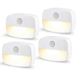 1-4PCS LED Night Light with Motion Sensor Cabinet Lamp Wireless Bedside Nightlight Battery Power,Bedroom Closet Stairs Lighting