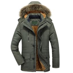 Winter Waterproof Fleece Hooded Parkas Men Solid Thick Warm Multi Pocket Safari Style Jackets Male Parka Outwear Coat Plus Size