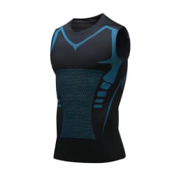 Men's Ionic Shaping Vest Ice-Silk Slimming Vest Body Shaper Compression T-Shirts Tank Top Tummy Control Quick-dry Fitness Shirts