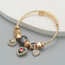 Fashion Multi Element Stainless Steel Circle Panjiadora Beaded Love Bracelet Suitable for Women's Dating, Daily Holiday Gifts