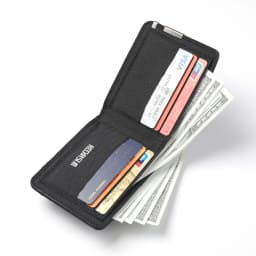 Men's And Women's Slim Fit Double Fold Canvas Wallet With Metal Decoration, Casual Denim Style Cash And Card Wallet
