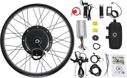 48V 1500W Electric Bike Conversion Kit 26" Snow Tire Rear Wheel Rotating Hub Motor LCD Display Controller Bag for E-Bike DIY