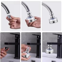 360° Kitchen Faucet Aerator, Water Saving Nozzle Sprayer with Swivel, Adjustable Tap Head Filter for Sink Extension Filter Eau