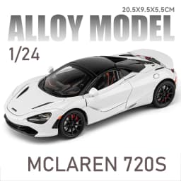 1/24 Scale 720S Racing Sports Car Alloy Model Toy Diecast Vehicle Metal Fast Furious Sound Light Collect Kid Birthday Gift Deco