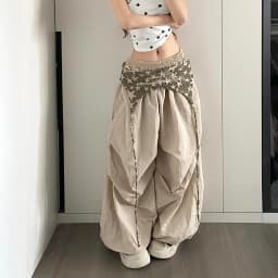 Designer Layering Cargo Pants Women Summer Lightweight Quick-Dry Jazz Dance Trousers Baggy Paratrooper Streetwear Wide Leg Pants