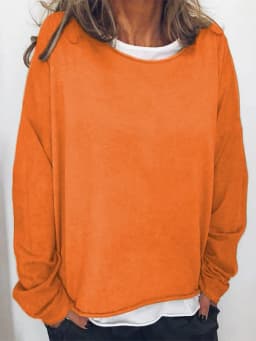 Women's Loose Fit Printed Crew Neck Long Sleeve Mid-Length Sweatshirt Soft Finish Pull On Women's Hoodies And Woman Clothes