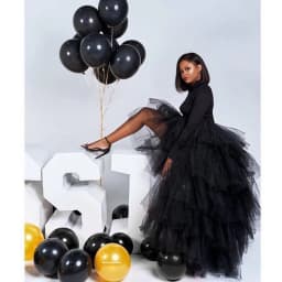 Lavender High Low Tulle Skirts 2024 High Street Custom Made Long Tiered Tulle Skirt Women To Party Female Maxi Tulle Skirt