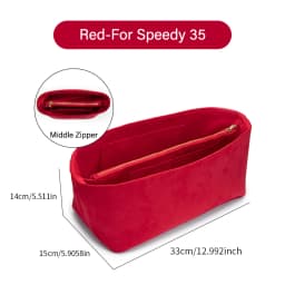CRAZYSMITH Original Velvet Bag Organizer For LV Speedy 20 25 30 35 Purse Insert Handbag Inner Bag Portable Storage Makeup Bags