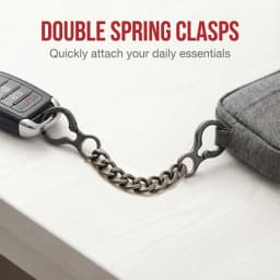 Double Spring Clasp Key Chain Extender, Metal Keychain Extension for Keys Bag Charms Men's Keychain