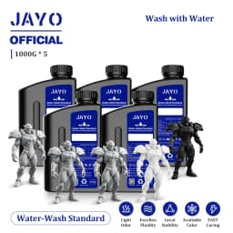 JAYO Water Washable 3D Resin 5pcs/set 3D Printer Resin 405nm UV Standard Rapid Photopolymer Resin for LCD/DLP/SLA 3D Printer