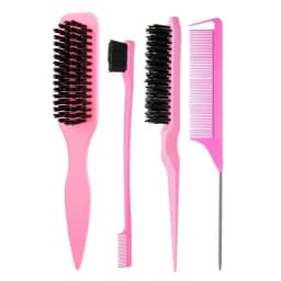 4pcs Bristle Slick Back Hair Brush for Sleek Ponytail Bun & Smoothing Hairs, Flyaways, Edge Control - Backcombing & Teasing