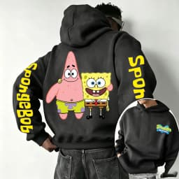 SpongeBob SquarePants and Patrick Star Cartoon Anime 2026 New Spring and Autumn Men's and Women's Fashion Hooded Sports Hoodies