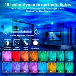 LED Aurora Projector Light Northern Lights Effect 16Color-Changing Light Show Suitable for Bedroom Living Room Party Decorations