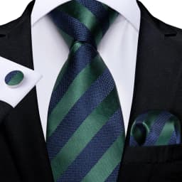 New Formal Ties Classic Blue Striped Necktie Handkerchief Cufflinks Gift For Men Wedding Tie Cravate Gravatas