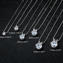 OXTAO 0.5ct–5ct D Moissanite Solitaire Necklace Certified Lab Imitation Diamond Charm Pendant Necklace Jewelry 14K Gold Filled