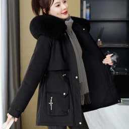 Women's down Cotton Jacket Short Thickened Winter New Style Fleece Lined Parka Korean Version Loose Cotton Coat