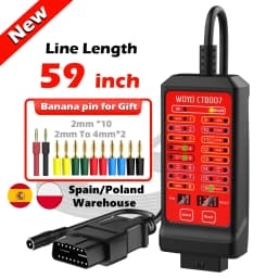 12V-24V OBD 2 Breakout Box with Power Plug & 27inch Extension Cable, Automotive Diagnostic Tool, Digital 16 Pin VPP Voltage