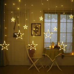 3.5M 138LED Icicle Star String Lights Fairy Lantern Curtain Christmas Lights Garland For Wedding Home Birthday Party Decoration