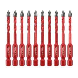 FOCSTOL Carbide Core Bit 6mm 10PCS Drill Bit Set Quick-fit Shank Tipped Hole Saw Woodworking For Plastic Masonry Ceramic Tile