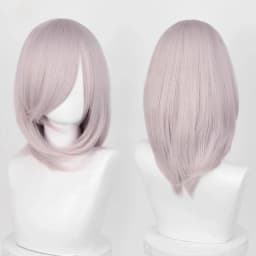 High Quality 40cm Medium Cosplay Wig With Bang Blond Pink Red Purple Blue Gray Heat Resistant Synthetic Hair Wigs