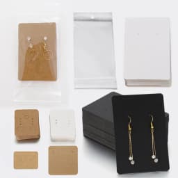 50Sets Earring Cards with 50pcs Bags Necklace Earring Display Cards Self-Seal Bags for Jewelry Packaging Price Tag Card Holder
