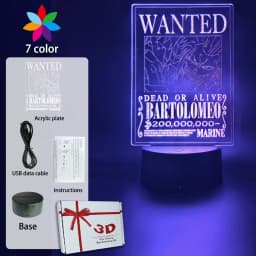 New LED Lamp Remote Control Touch Luffy Zoro USB Night Light Room Decoration Lamps 7/16Color Children's Birthday Decor Gifts