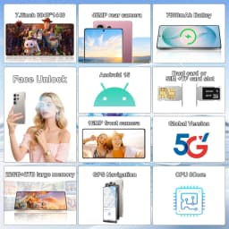 K-Touch C26 Ultra Mobile Phones Android 15 Smartphone Cell phone 7.3 Inch 16+48MP Camera 22GB+2TB 7800mAh Wifi GPS Face Unlocked 5G Dual SIM Long Battery Cellphones For Men Women
