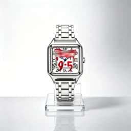 Ladies' Men Square Luxury Watch, Slogan Text on the Large Dial, 30-Meter Water Resistance, Elegant Design, Stainless Steel Strap