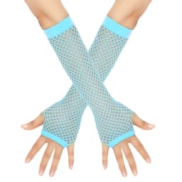 New 1Pair Womens Long Fishnet Net Gloves Fingerless Mesh Gloves Punk Rock Fancy Night Club Party Arm Warmer Gloves Sexy Gloves