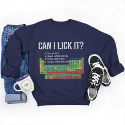 Can I Lick It Sweatshirts Periodic Table Print Men Women Fashion Casual Hooded Shirt Funny Chemistry Clothes Unisex Sweatshirt