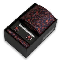 Luxury Tie Set For Men Business Gift Box Wedding Party Fashion Men Tie Set Paisley Handchief Cufflink Tie-Clip Suit Gift For Man